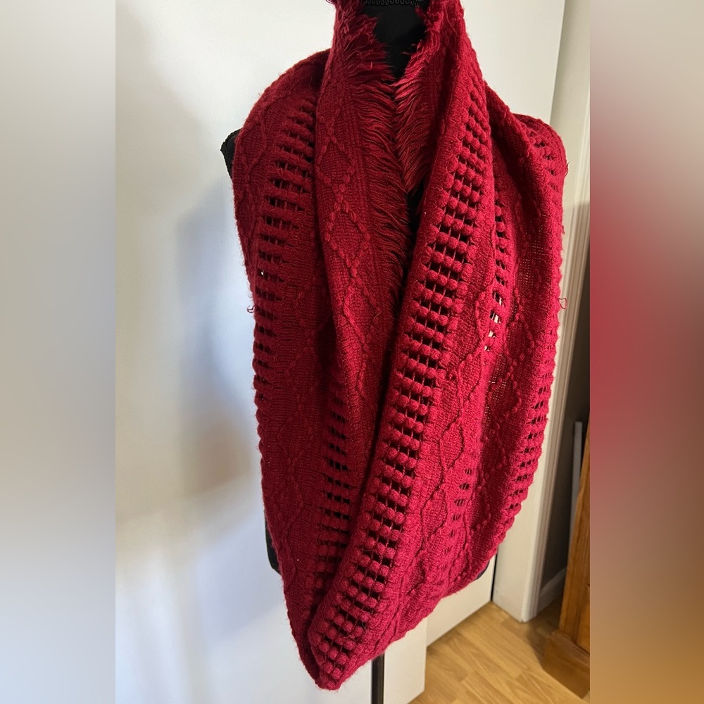 Red Knit Infinity Scarf